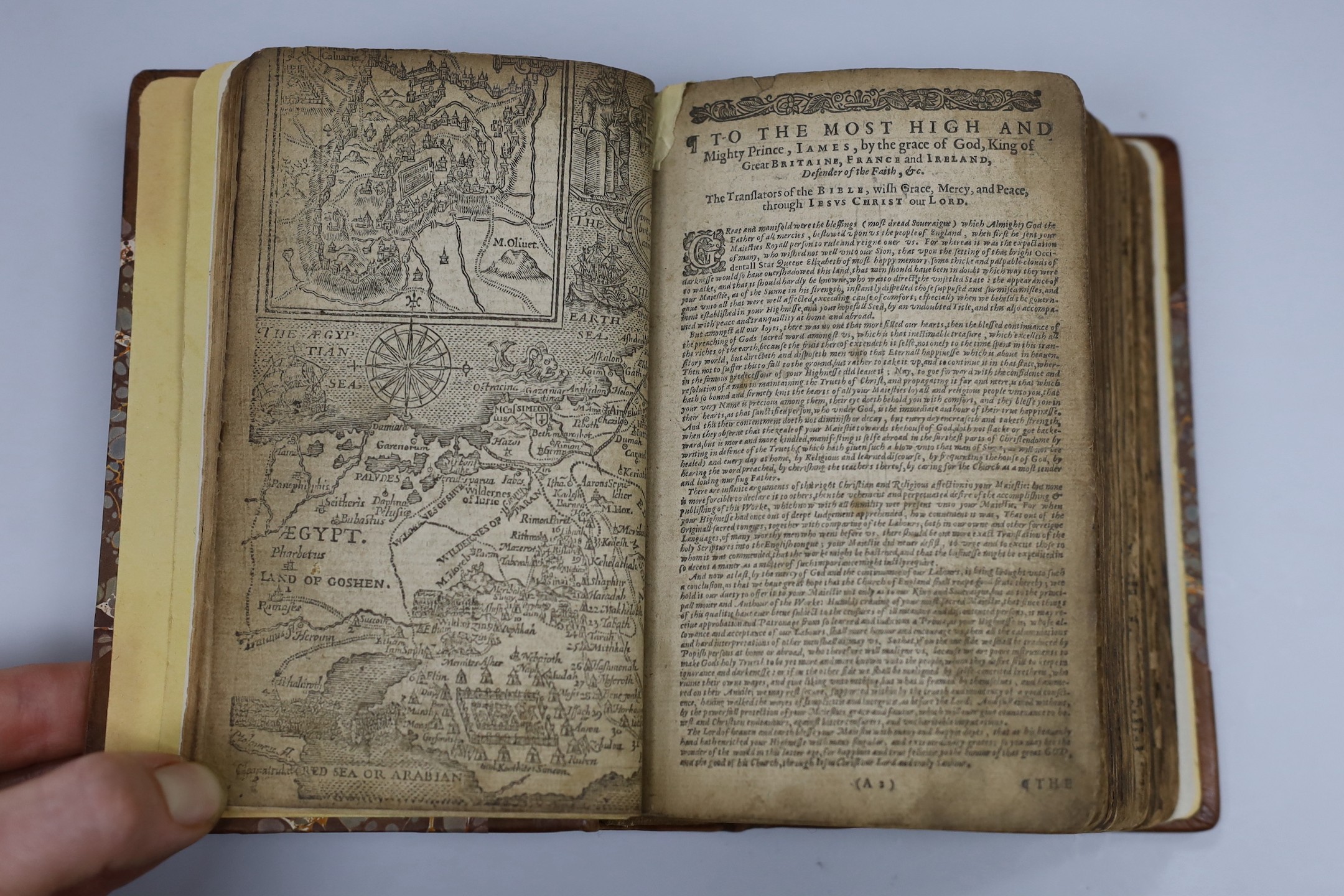 An early 18th century? leather bound bible